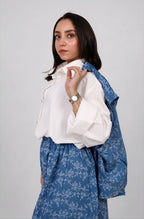 Naila Denim Blue Linen Skirt