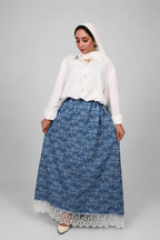 Naila Denim Blue Linen Skirt