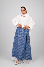Naila Denim Blue Linen Skirt