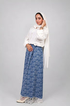 Naila Denim Blue Linen Skirt
